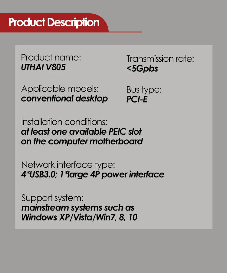PCI Express to 4-Port USB 3.0 Expansion Adapter