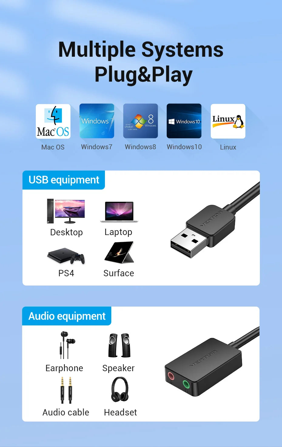 USB External Sound Card Adapter