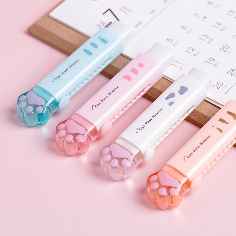 Retractable Cat Claw Pencil Eraser