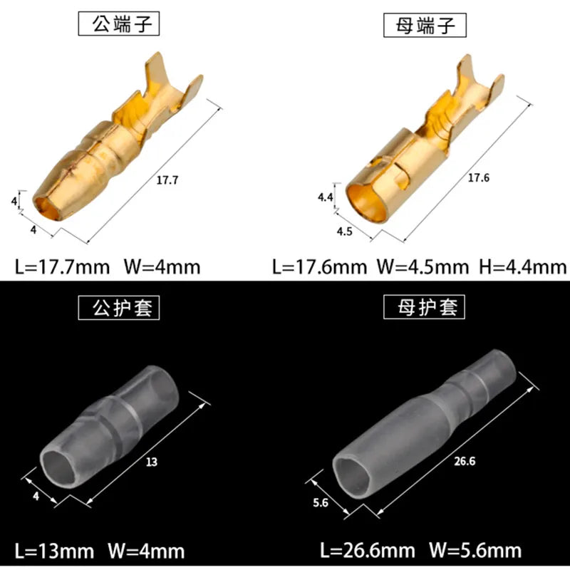 4.0mm Bullet Crimp Terminal Connector Set