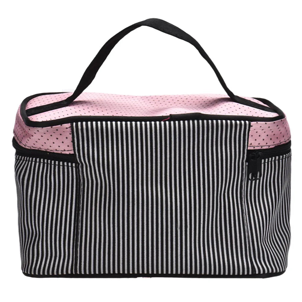 Women’s Striped Travel Cosmetic Bag