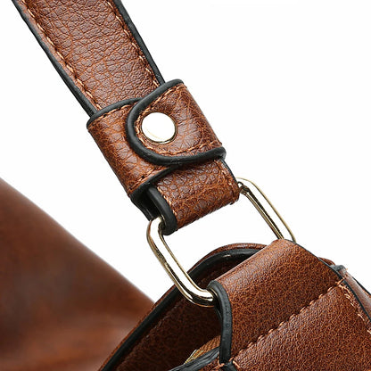 Women’s Vintage PU Leather Shoulder Tote & Crossbody Bag