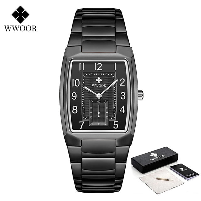 WWOOR 2023 New Square Watch Men with Automatic Week Date