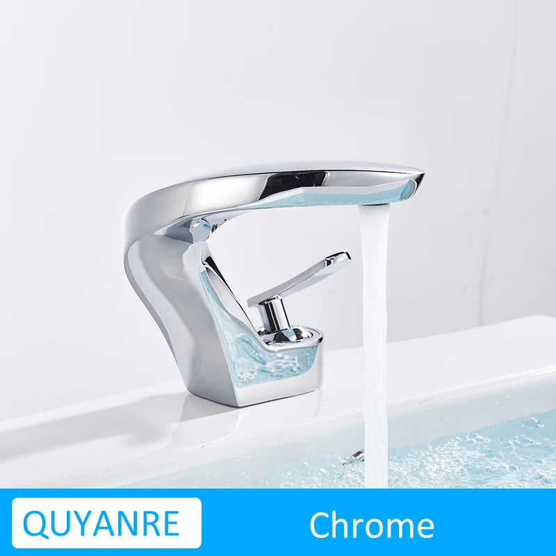 Matte Black Waterfall Bathroom Basin Mixer Tap