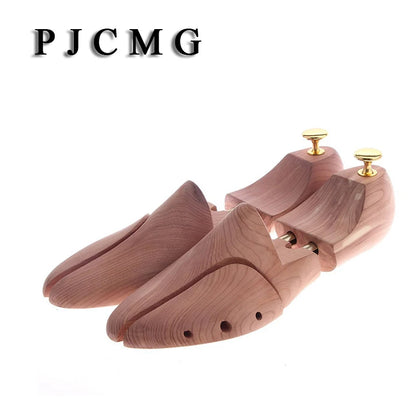 Premium Red Cedar Adjustable Shoe Tree Pair with Brass Twin Tubes