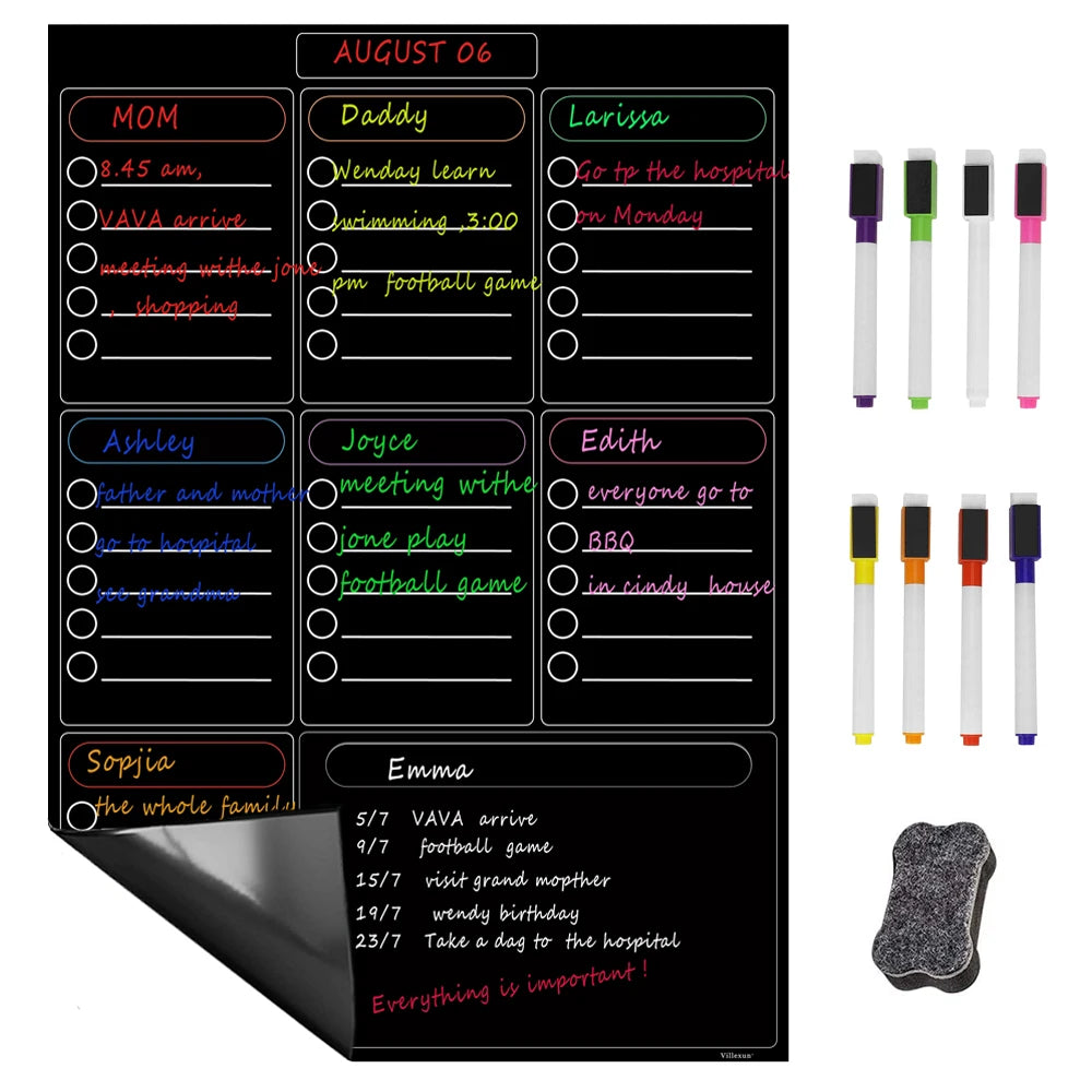 Magnetic Weekly Planner Whiteboard for Fridge