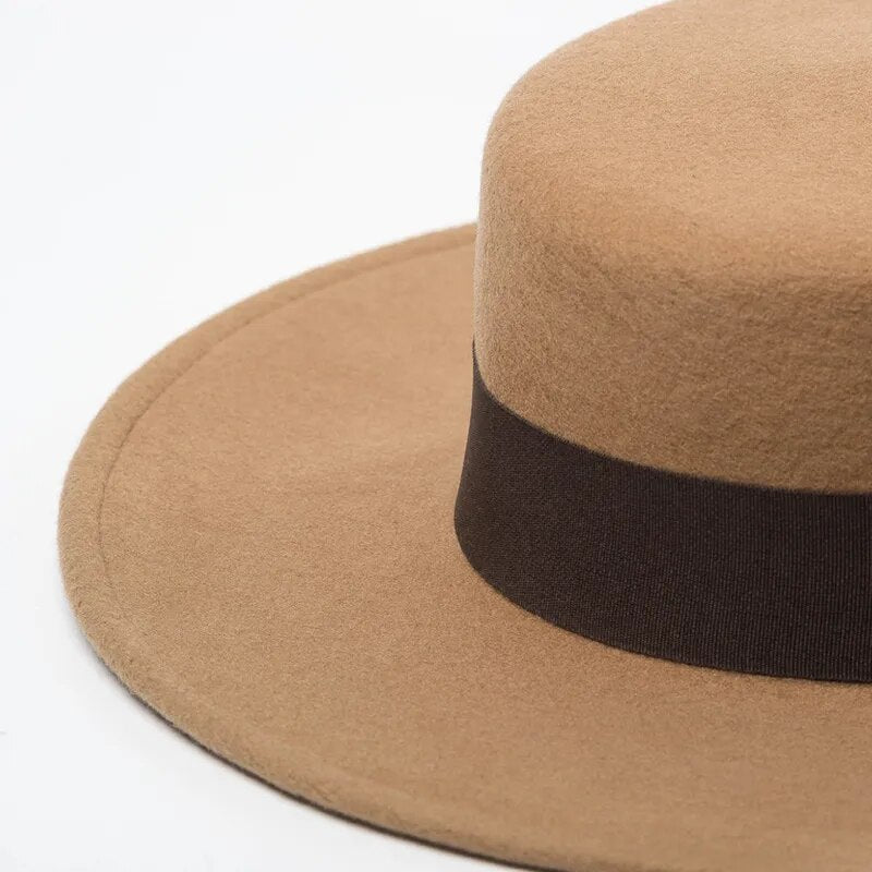 Women Wide Brim Fedora 100% Wool Hat