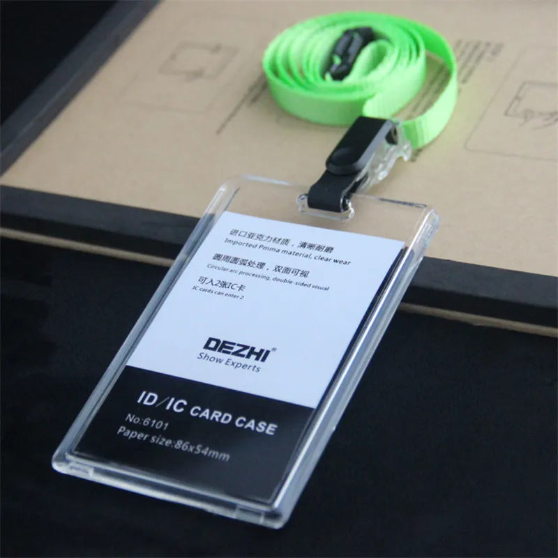 Retractable ID Badge Holder with Card Sleeve