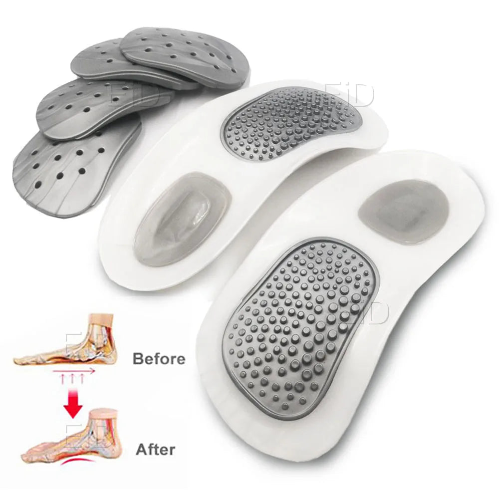 1Set Flatfoot Massage Orthotics insoles Cubitus Varus Orthopedic Feet Care Flatfoot Correction Arch Support Orthopedic Cushion