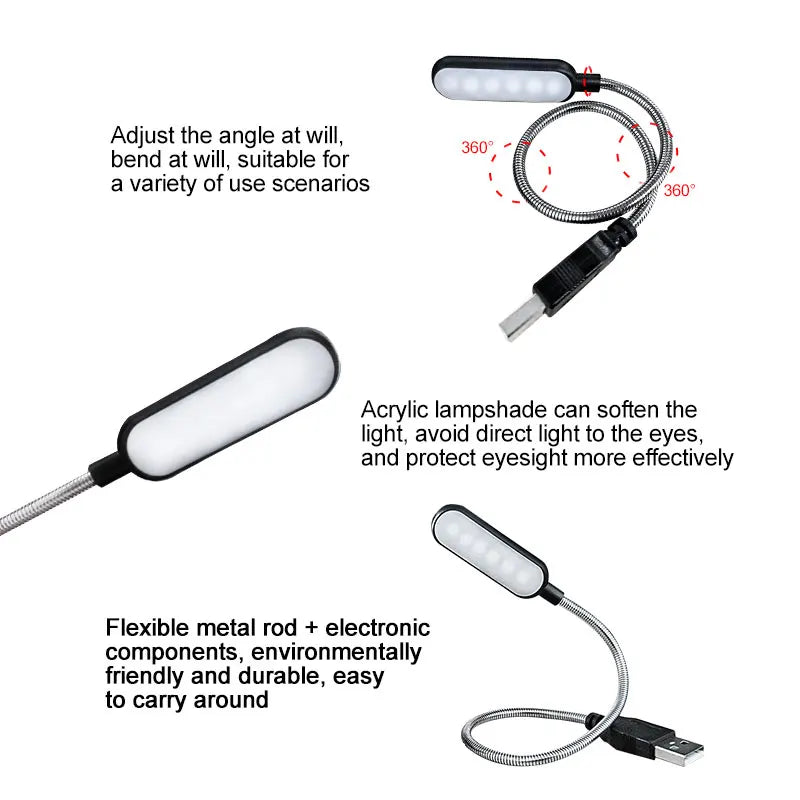 Flexible Portable Book Reading Lamp