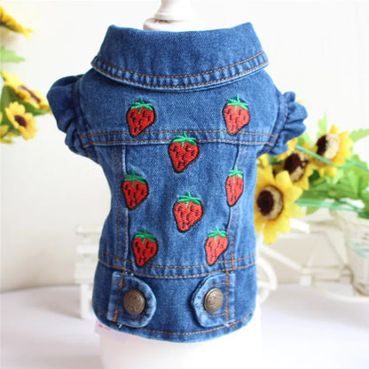 Denim Dog Jacket with Hood