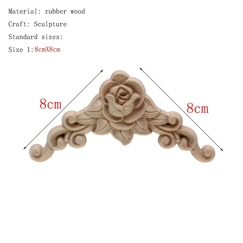 1Pc Unique natural floral  wooden figurines