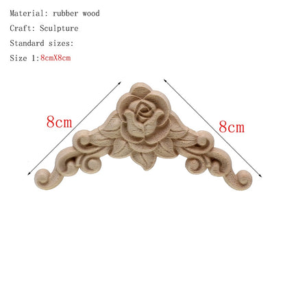 1Pc Unique natural floral  wooden figurines