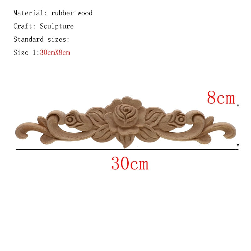 1Pc Unique natural floral  wooden figurines