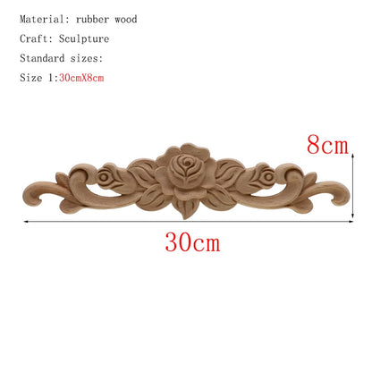 1Pc Unique natural floral  wooden figurines