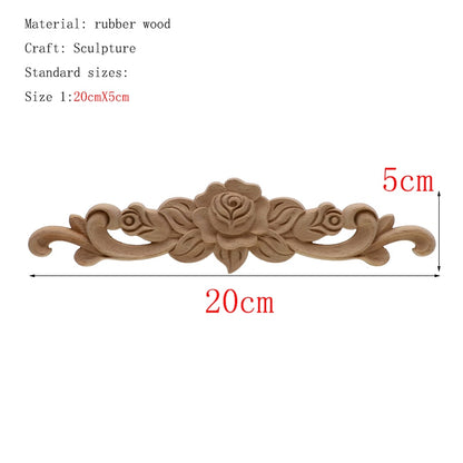 1Pc Unique natural floral  wooden figurines