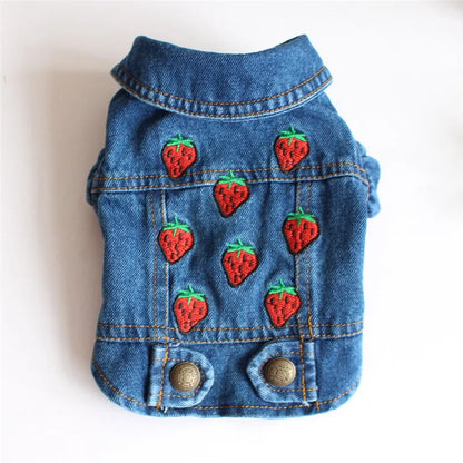 Denim Dog Jacket with Hood