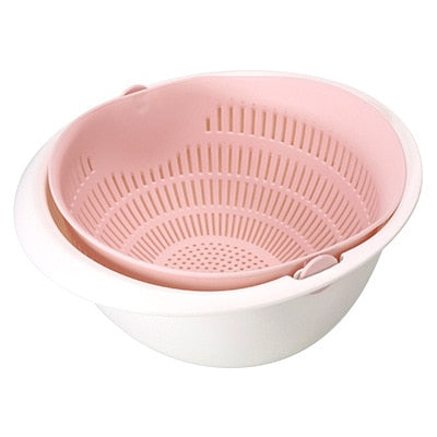 Kitchen Silicone Double Drain Basket  Strainers