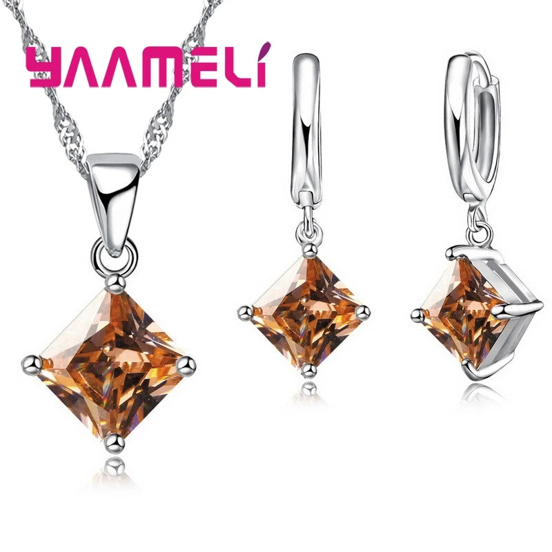 925 Sterling Silver Necklace & Earring Set