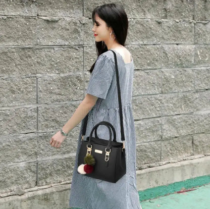 Large Capacity PU Leather Shopper Tote Bag