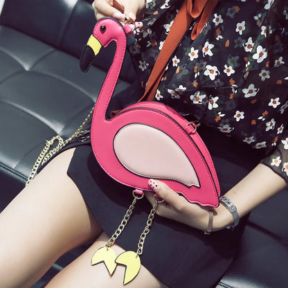 Embroidery Flamingo Shape Handbag