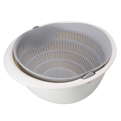 Kitchen Silicone Double Drain Basket  Strainers