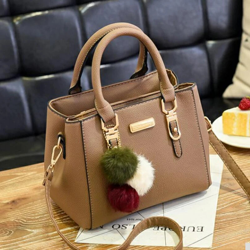Large Capacity PU Leather Shopper Tote Bag