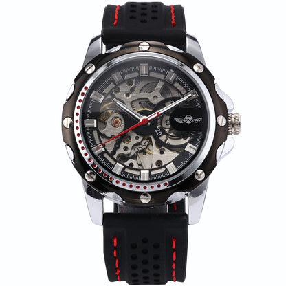 Mechanical watches Skeleton Watches Rubber Strap