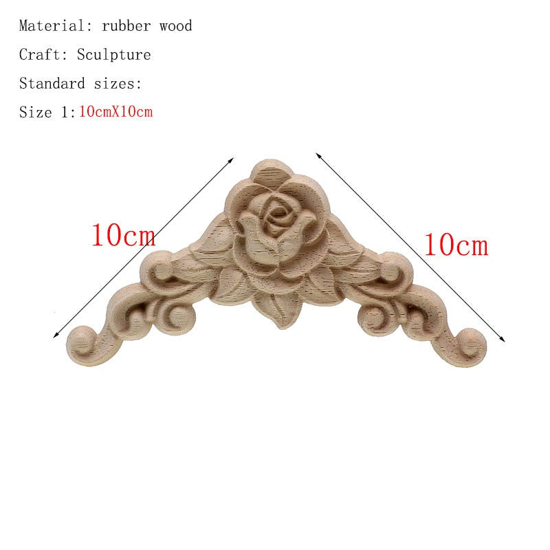 1Pc Unique natural floral  wooden figurines