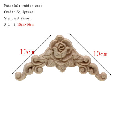 1Pc Unique natural floral  wooden figurines