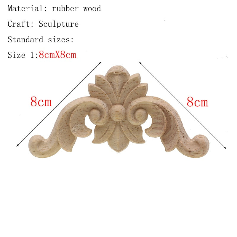 1Pc Unique natural floral  wooden figurines