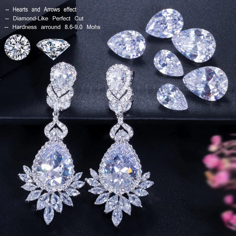 Cww Zircons Elegant Evening Earrings