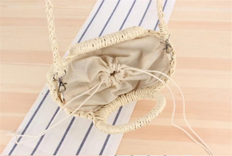Handmade Half-Moon Straw Bag