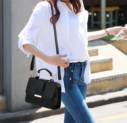 Classic PU Leather Flap Crossbody Handbag