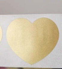 Heart-Shaped Scratch Off Labels – Gold, Silver & Rose Gold DIY Stickers