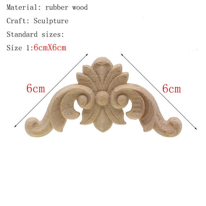 1Pc Unique natural floral  wooden figurines