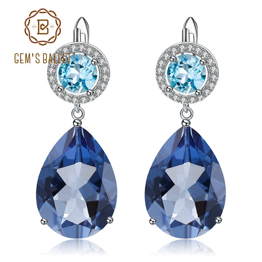 Natural Mystic Quartz Topaz Drop Earrings