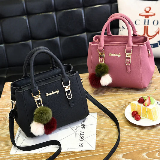 Large Capacity PU Leather Shopper Tote Bag