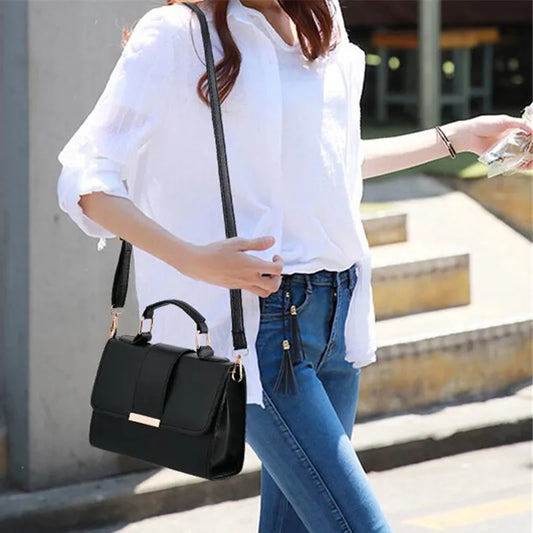 Classic PU Leather Flap Crossbody Handbag