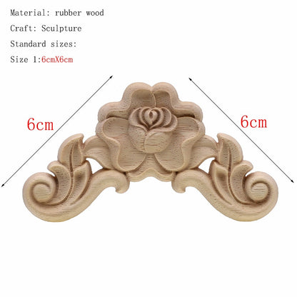 1Pc Unique natural floral  wooden figurines