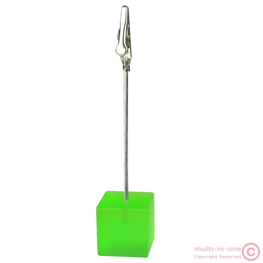 Color Cube Stand Alligator Wire Photo Clip