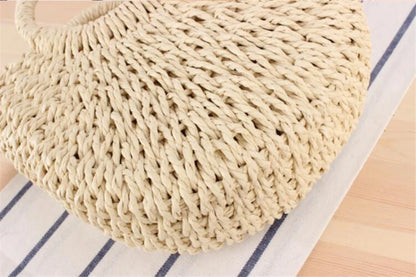 Handmade Half-Moon Straw Bag