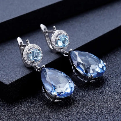 Natural Mystic Quartz Topaz Drop Earrings