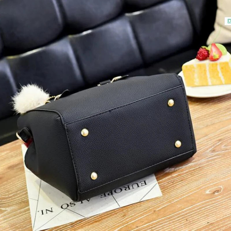 Large Capacity PU Leather Shopper Tote Bag