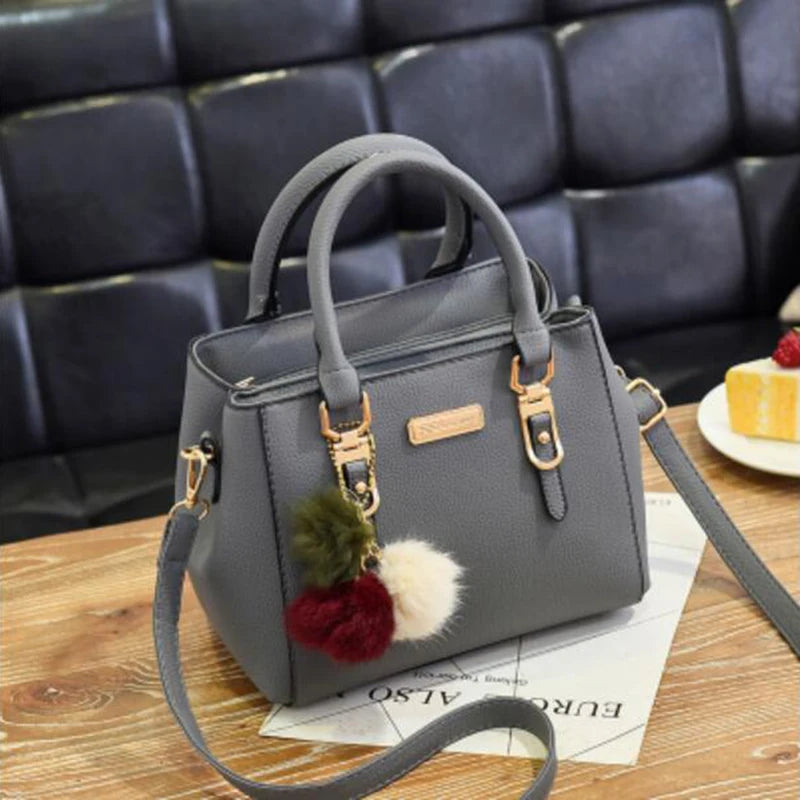 Large Capacity PU Leather Shopper Tote Bag