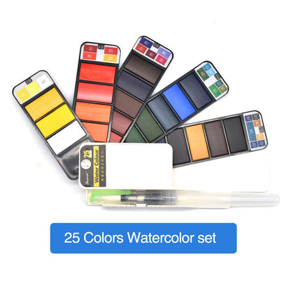 Superior 18/25/33/42Colors Solid Watercolor Paint Set With Water Brush