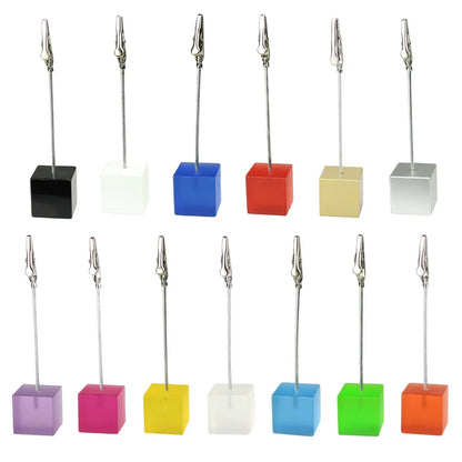 Color Cube Stand Alligator Wire Photo Clip