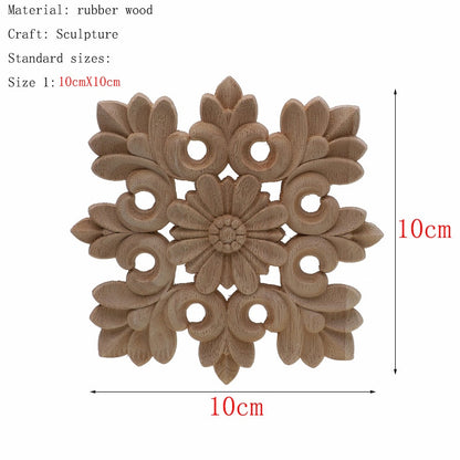 1Pc Unique natural floral  wooden figurines