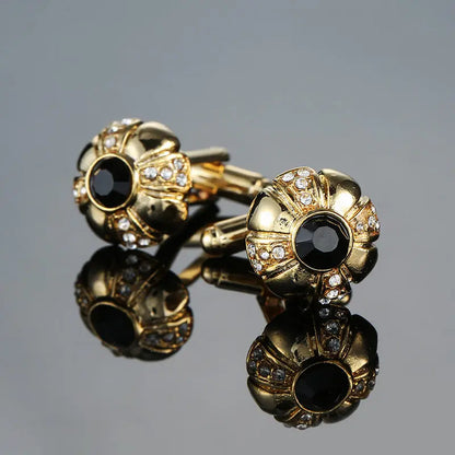 Novelty Luxury Blue White Crystal Cufflinks