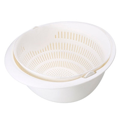 Kitchen Silicone Double Drain Basket  Strainers